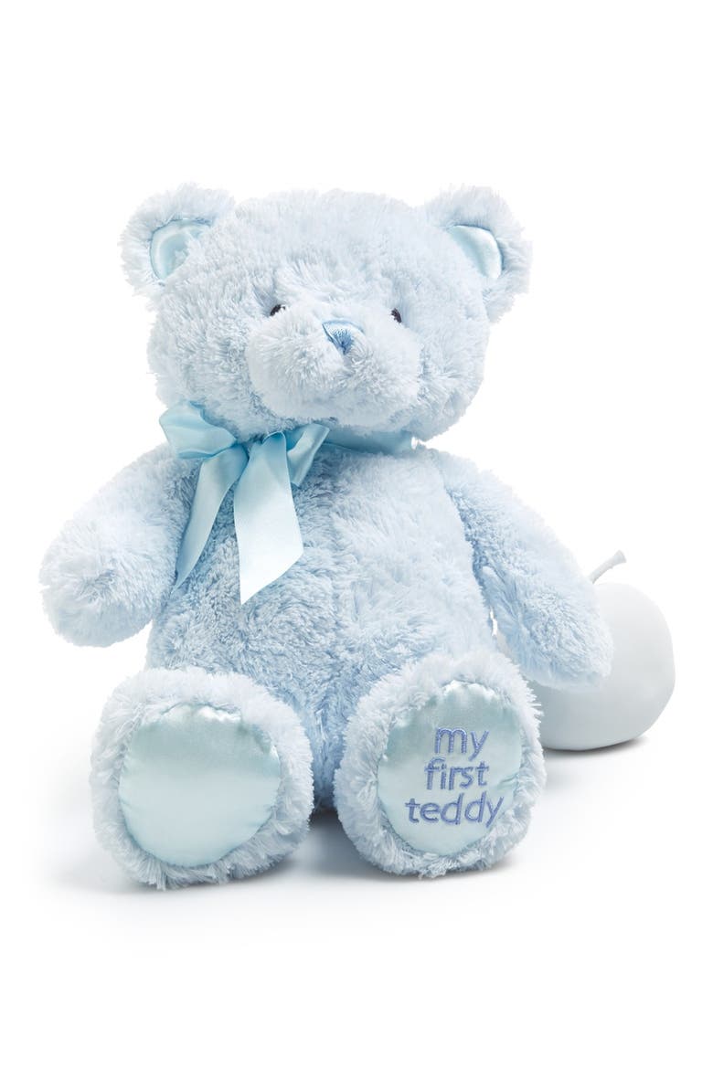 Baby Gund 'My First Teddy' Stuffed Bear, Main, color, BLUE