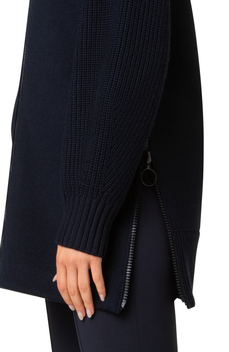 Akris punto Stretch Merino Wool Bomber Cardigan, Alternate, color,