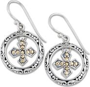 SAMUEL B. Sterling Silver & 18K Gold Cross Earrings
