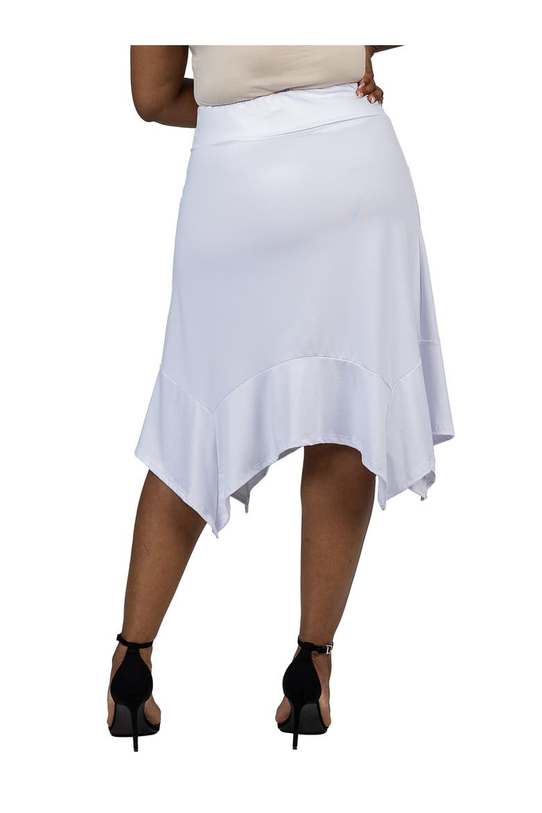 Handkerchief Hem Jersey Midi Skirt, Alternate, color, WHITE