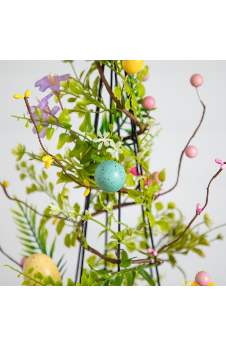 NEARLY NATURAL 24-in Artificial Easter Cone Tree with Wild Flowers and Mini Eggs, Alternate, color, 