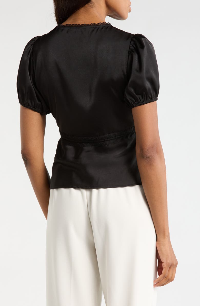 WAYF Puff Sleeve Peplum Top, Alternate, color, Black