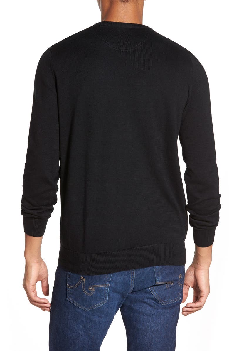 Lacoste Trim Fit V-Neck Cotton Sweater, Alternate, color, 