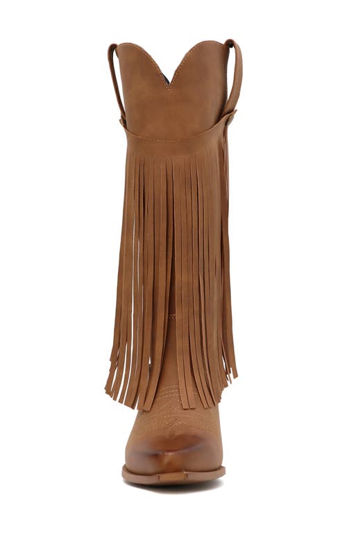 Yoki Avery Fringe Western Boot In Multi