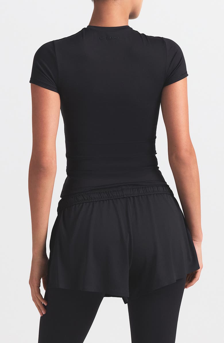 NikeSKIMS Matte Padded Baby Tee, Alternate, color, Obsidian