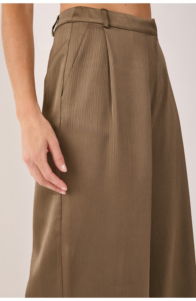NASTY GAL Satin Pleated Tailored Pants, Alternate, color, Olive