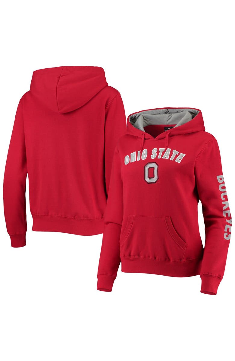 COLOSSEUM Women's Colosseum Scarlet Ohio State Buckeyes Loud and Proud Pullover Hoodie, Main, color,