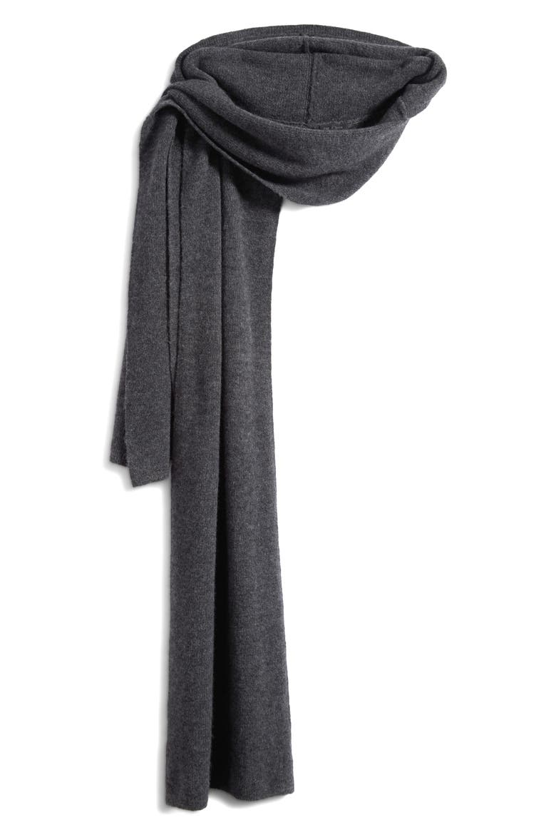 Jordyn Hooded Scarf, Alternate, color, CHARCOAL