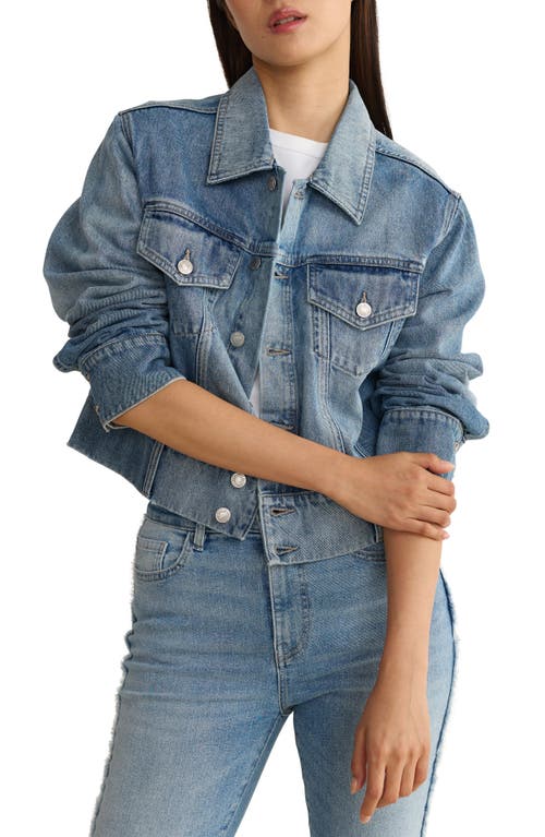 Warp & Weft Warp+weft Crop Denim Jacket In Blue