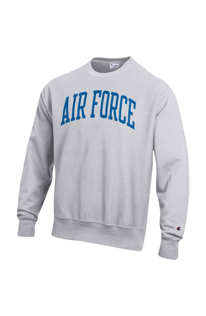 Champion Men's Champion Heathered Gray Air Force Falcons Arch Reverse Weave Pullover Sweatshirt, Alternate, color, Heather Gray