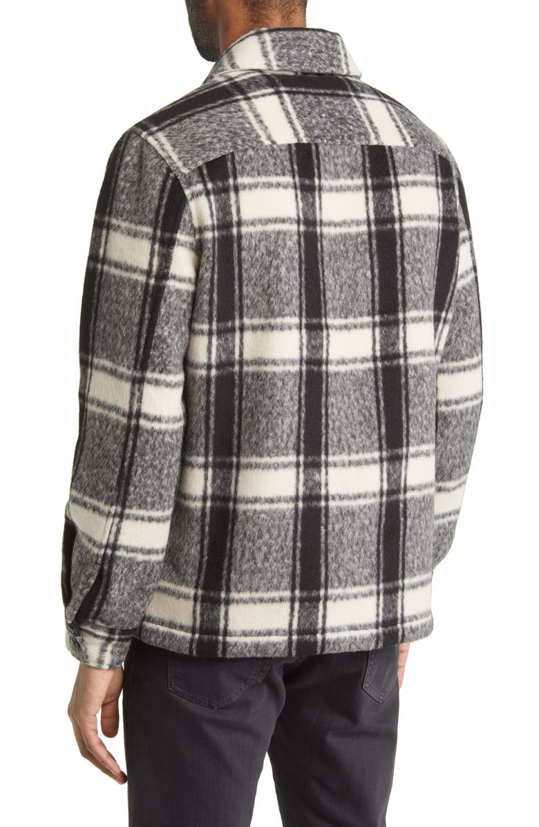 AllSaints Honshu Relaxed Fit Plaid Fleece Jacket, Alternate, color, 