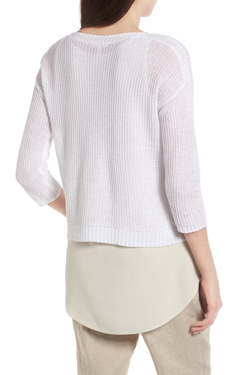 Eileen Fisher Boxy Organic Linen Top, Alternate, color,