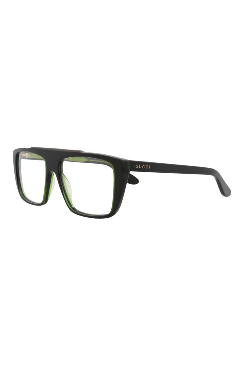 56mm Square Optical Glasses, Alternate, color, BLACK BLACK TRANSPARENT