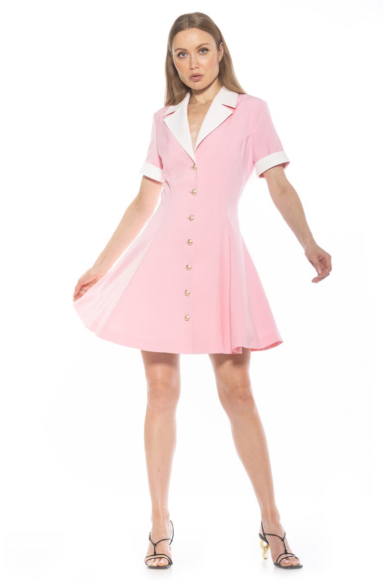 Linus Short Sleeve Fit & Flare Shirtdress, Alternate, color, PINK