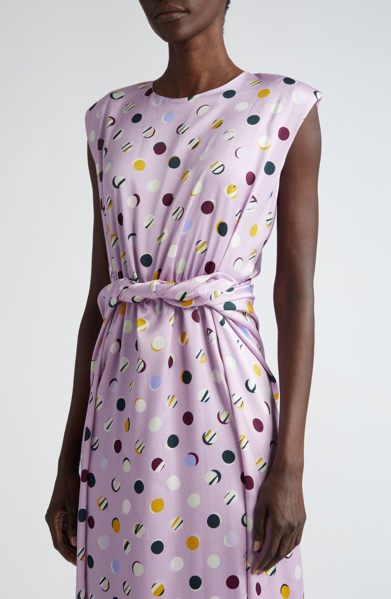 ST. JOHN Collage Dots Sleeveless Maxi Dress, Alternate, color, Amethyst Multi