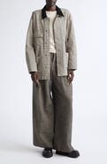 R13 Triple Pleat Linen & Wool Wide Leg Pants