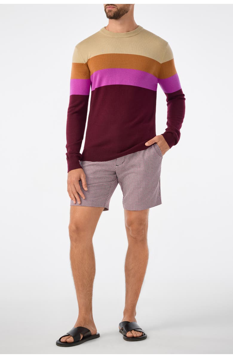 MR TURK Romero Slim Fit Color Block Crewneck Sweater, Alternate, color, Elderberry Multi