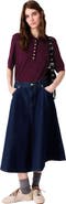maje Mid-length flared denim skirt
