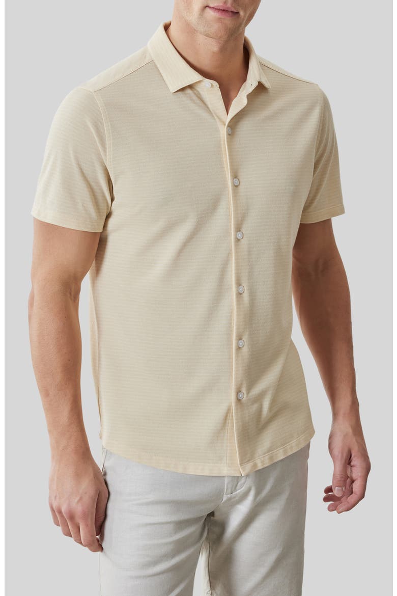 Irving Short Sleeve Sleeve Knit Button-Up Shirt, Main, color, SOFT YELLOW