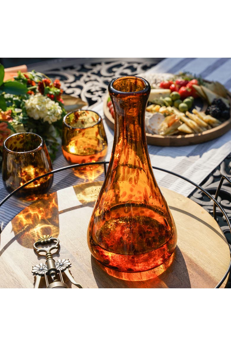 Segunda Vida Tortuga Recycled Wine Decanter, Alternate, color, Brown