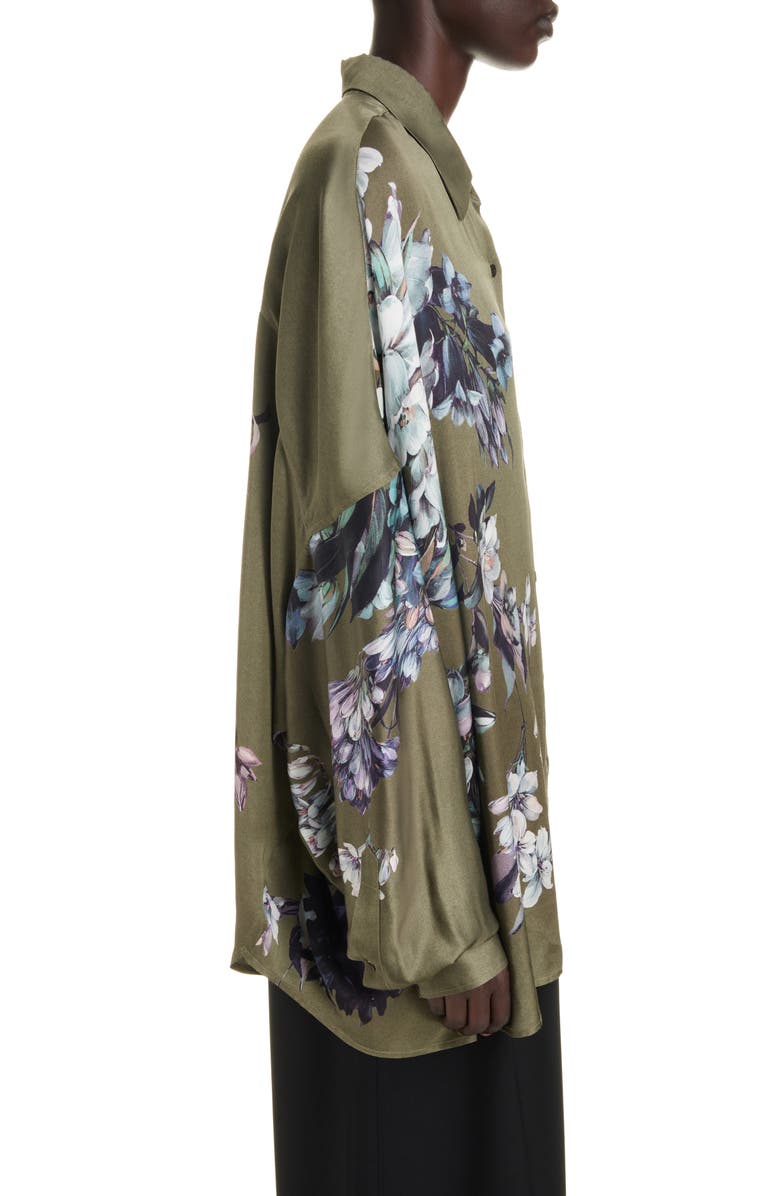 Dries Van Noten Casia Floral Print Oversize Button-Up Shirt, Alternate, color, 