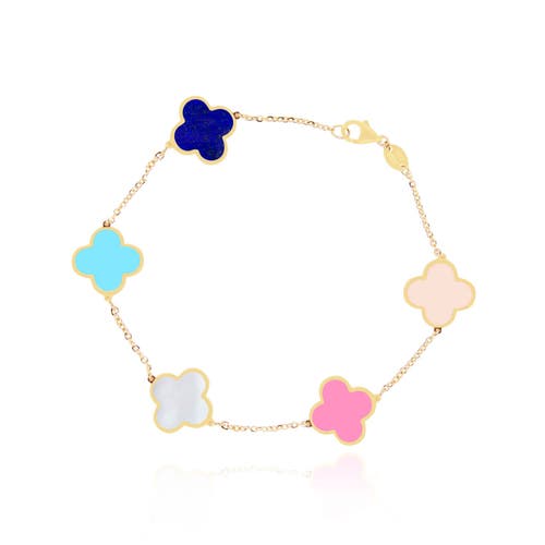 The Lovery Fine Jewelry Large Pastel Mixed Clover Bracelet