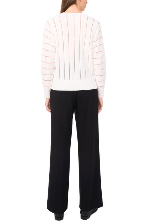 Halogenr Halogen(r) Sheer Stripe Sweater In New Ivory