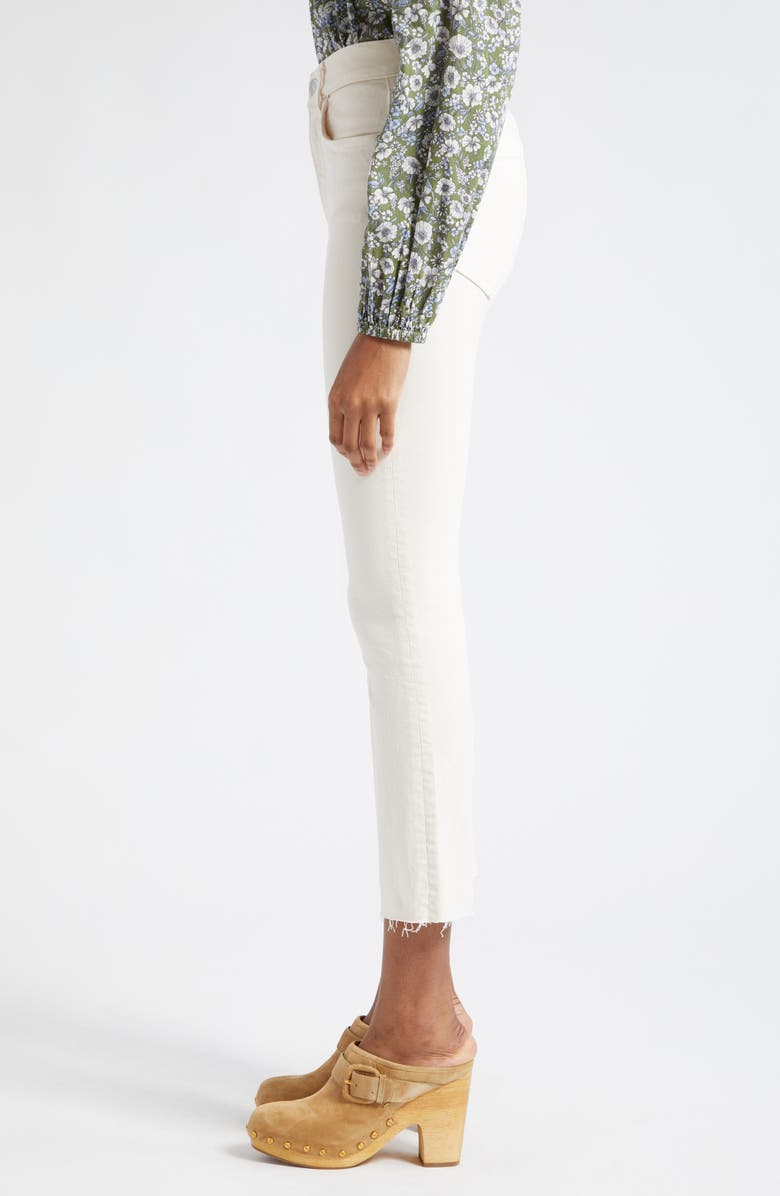 Veronica Beard Carly High Waist Raw Hem Kick Flare Jeans, Alternate, color, Ecru