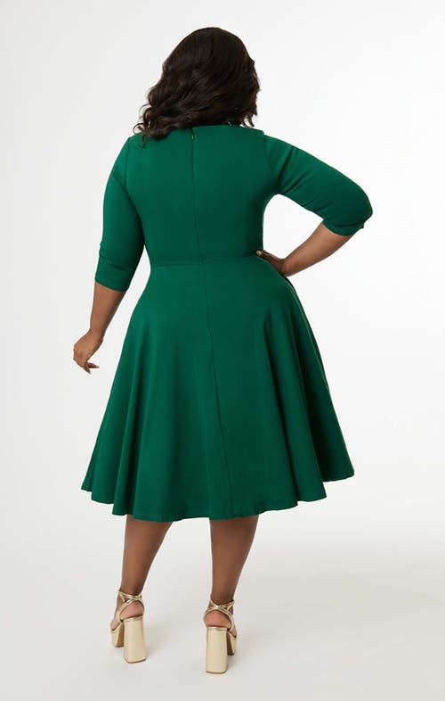 UNIQUE VINTAGE UNIQUE VINTAGE PLUS SIZE PLEATED BUST SWING DRESS