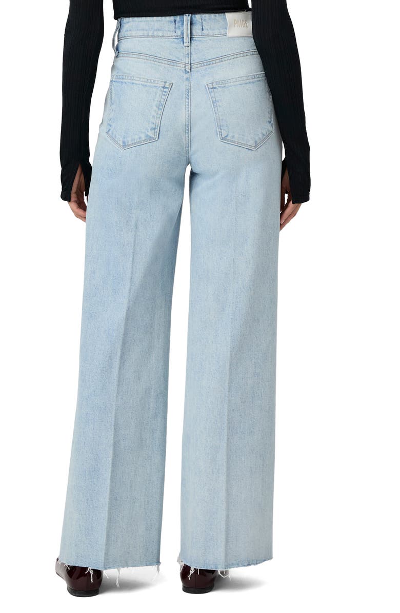 PAIGE Anessa Raw Hem High Waist Wide Leg Jeans, Alternate, color, 