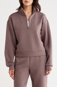 Z by Zella Whisper Knit Quarter Zip Pullover
