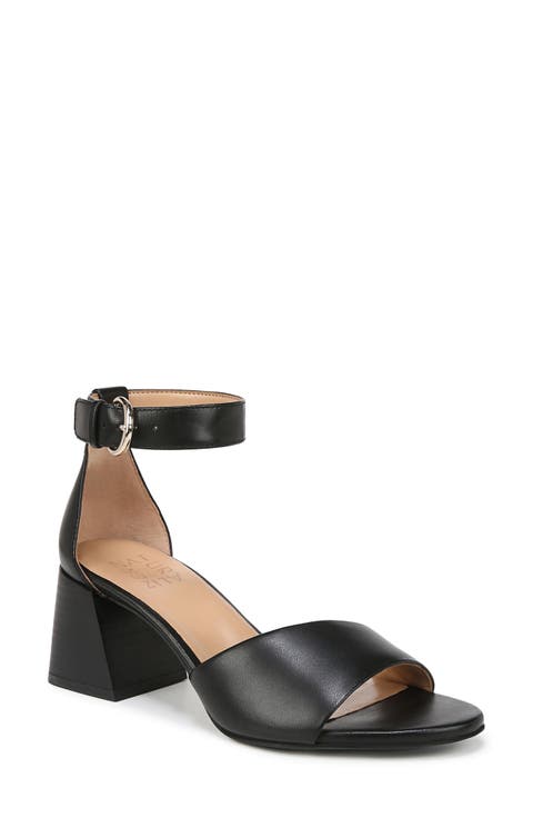 Verly Ankle Strap Flare Heel Sandal (Women)