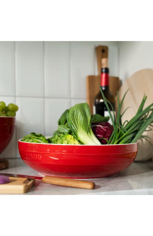 Staub Ceramic 11.5in Cherry Shallow Serving Bowl