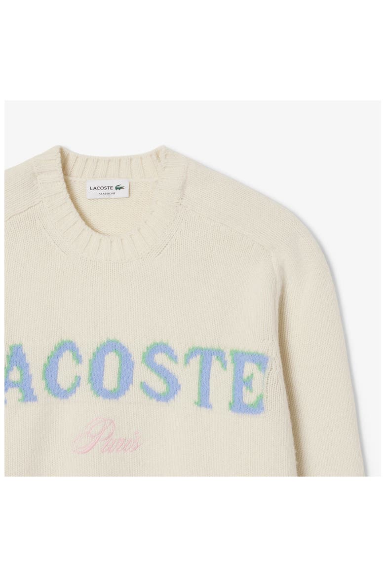 Intarsia Logo Wool Crewneck Sweater, Alternate, color, LAPLAND/ DELPHINIUM