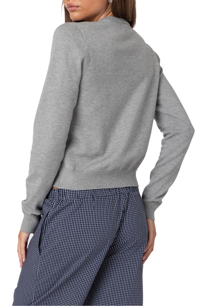 EDIKTED Shlo Crop Cardigan, Alternate, color, Gray-Melange