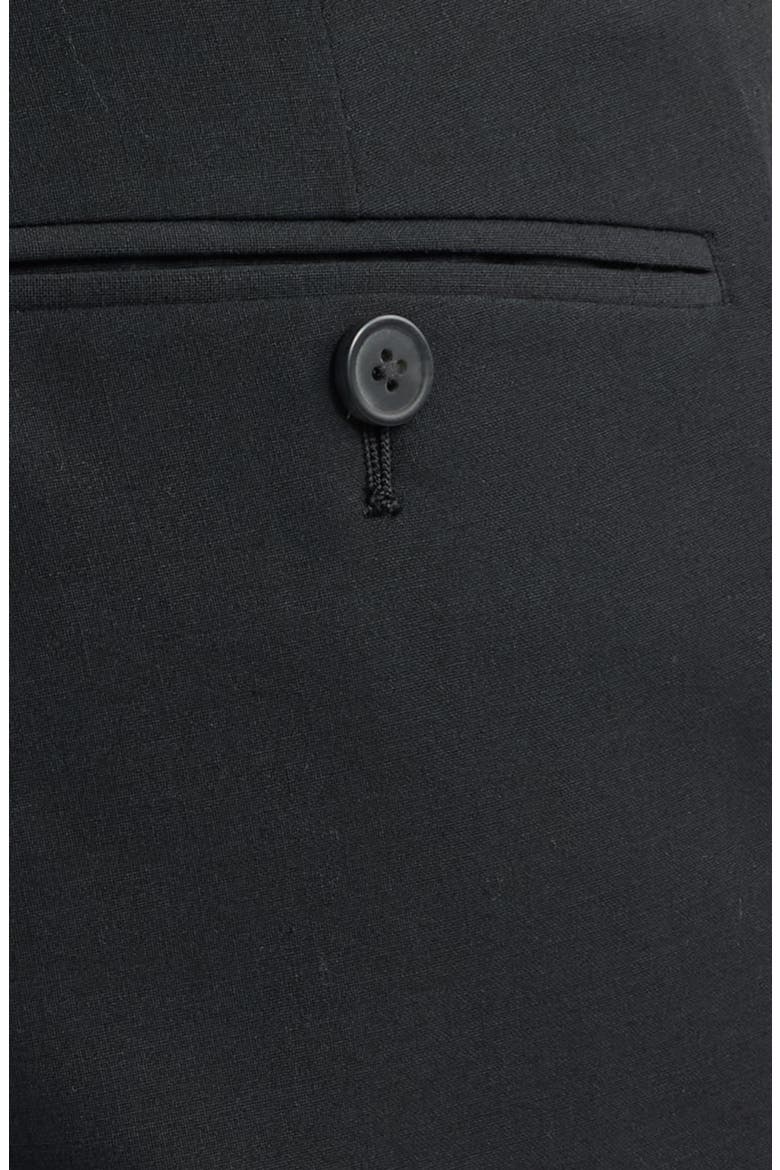 Skinny Fit Pleated Suit Pants, Alternate, color, BLACK