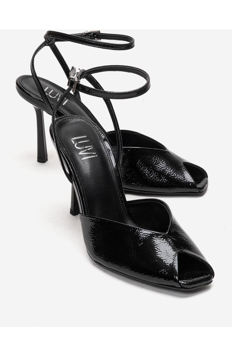 Prologue Shoes Slate Ankle Strap Stiletto Pump, Main, color, Black