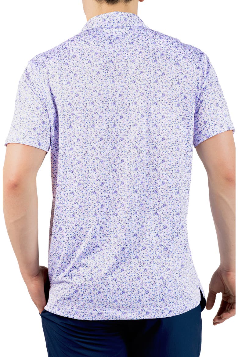 Ditsy Floral Performance Polo, Alternate, color, WHITE