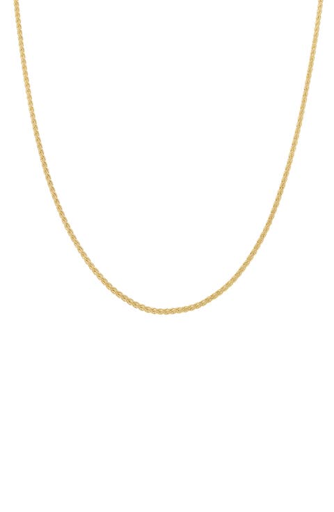14K Gold Wheat Chain Necklace
