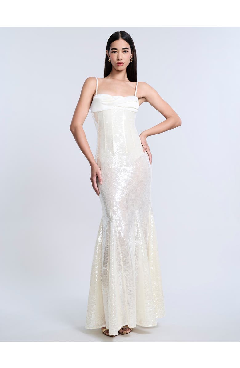 BCBGMAXAZRIA Sequin Lace Gusset Gown, Alternate, color, Jasmine