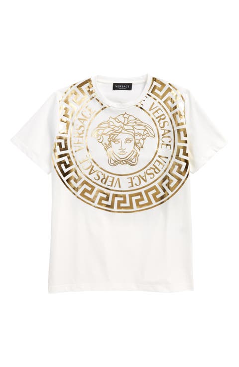 Kids' Oversize Medusa Logo Cotton Graphic Tee (Little Kid & Big Kid)