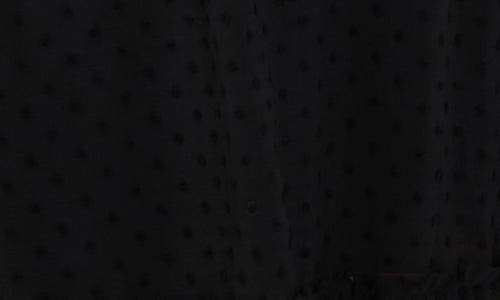 Cece Clip Dot Ruffle Tiered Midi Dress In Rich Black