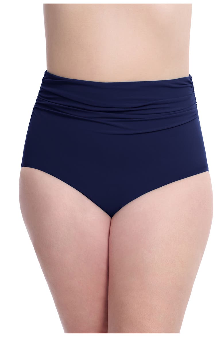 Trutti Frutti Full Figure High Waist Bottom, Main, color, Navy