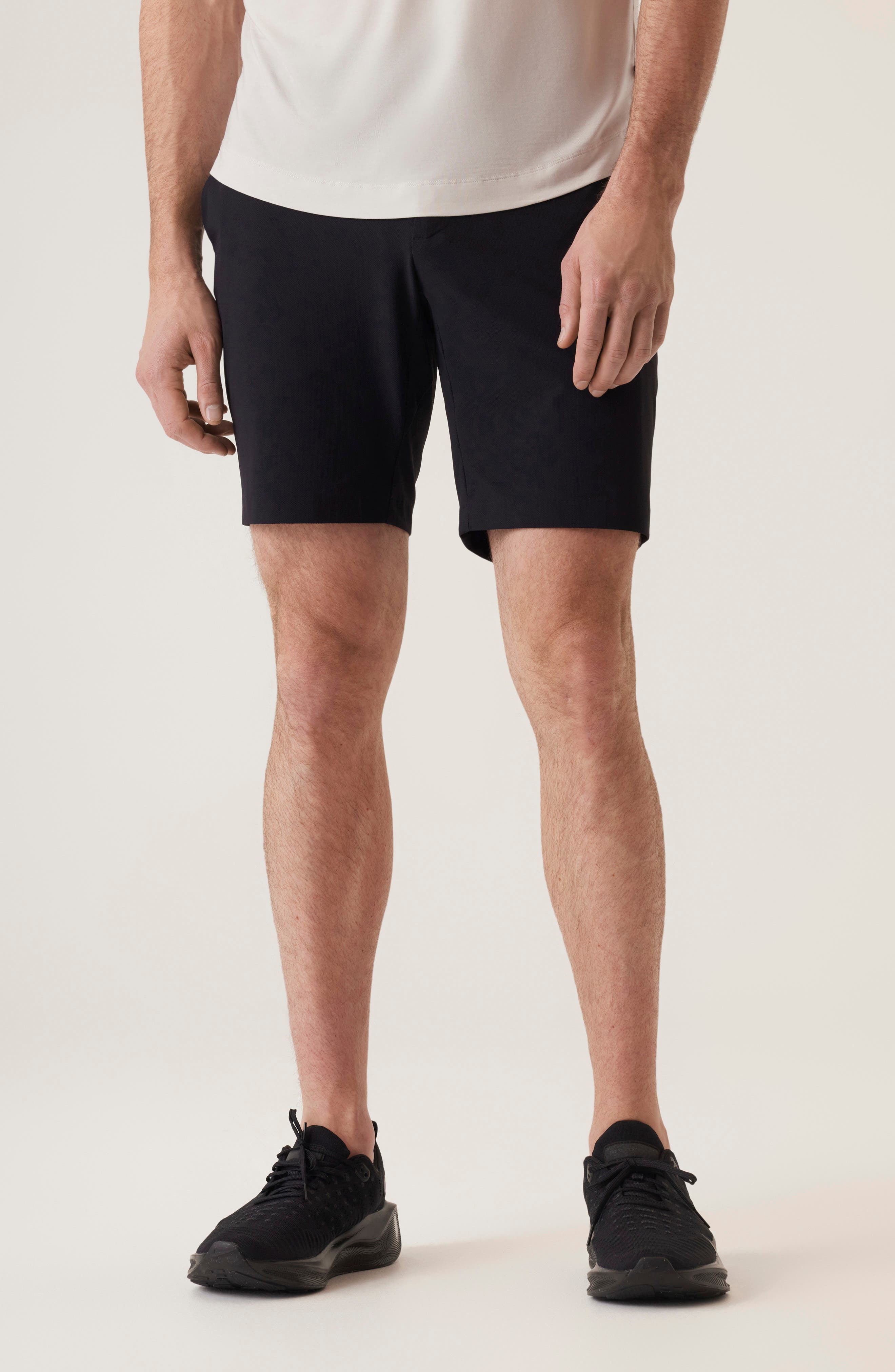 Deke Momentum Mobile Pulse Pique Warp Knit Bermuda Shorts In Black