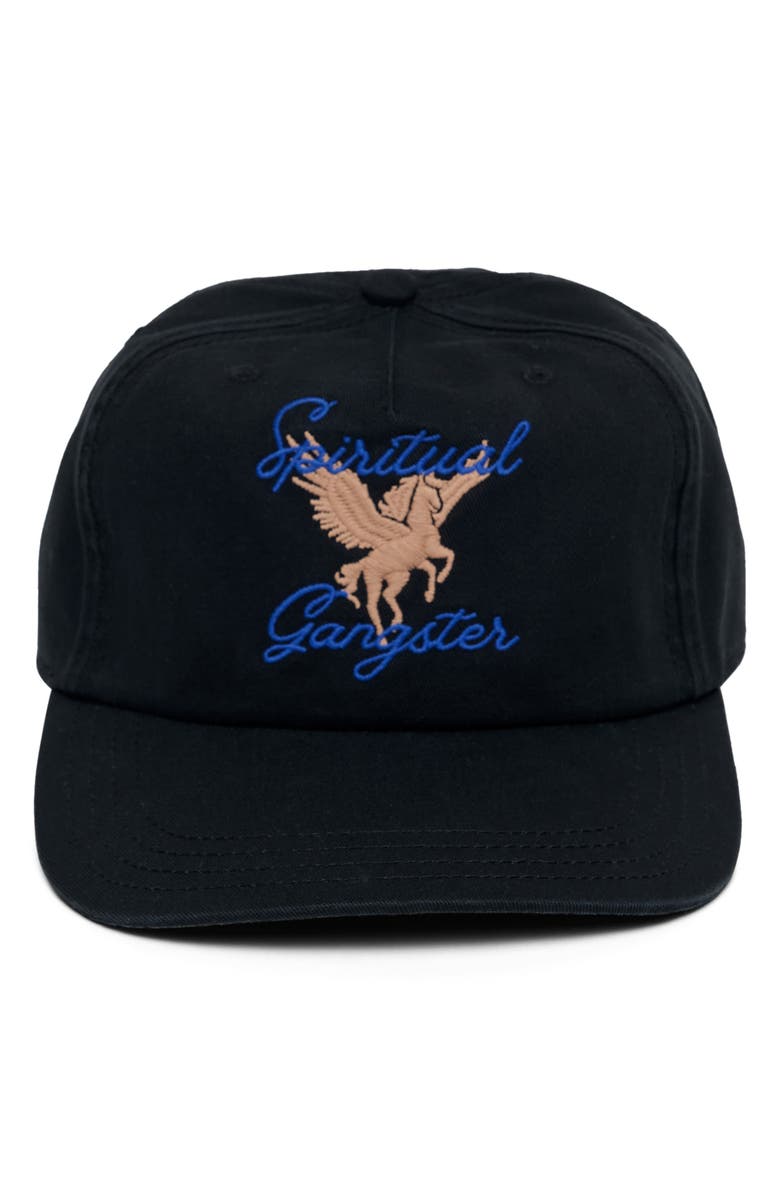 Spiritual Gangster Pegasus Dad Hat, Alternate, color, Black