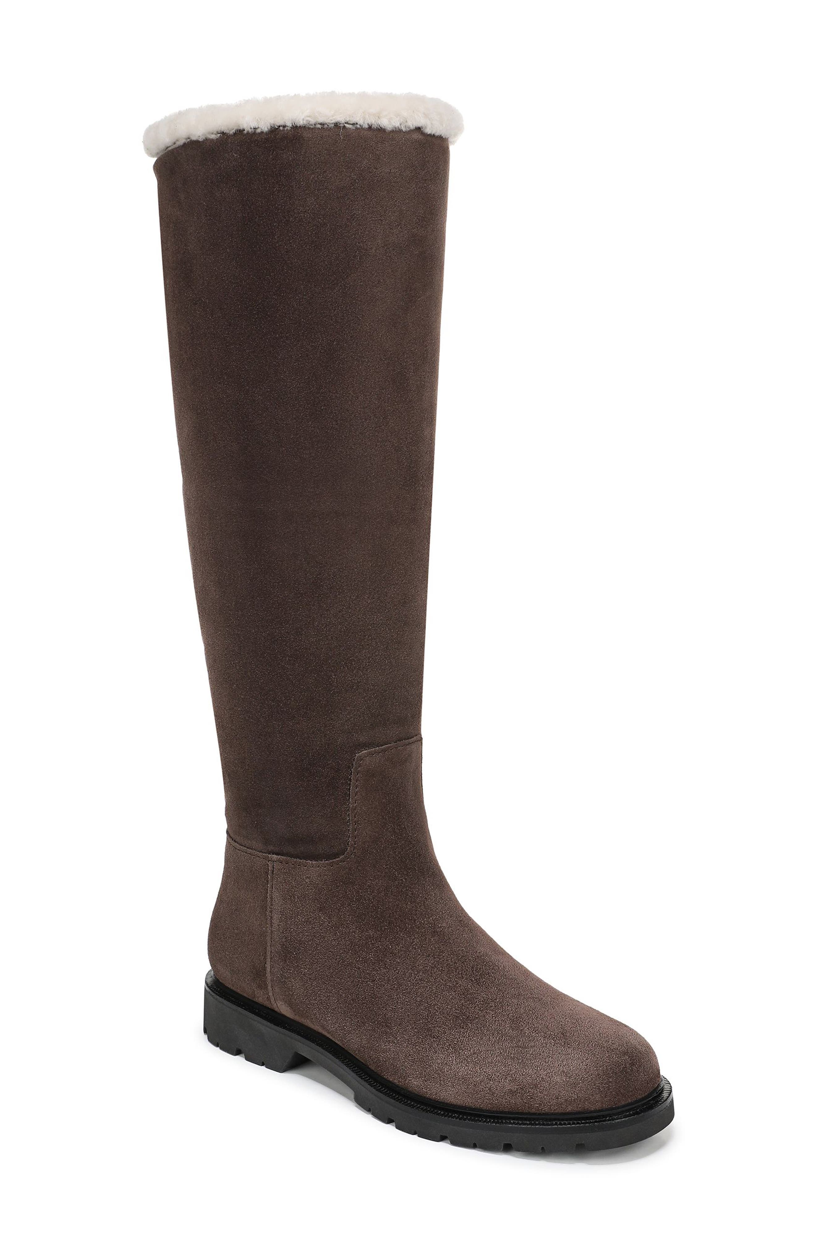 Vince Sibelle Genuine Shearling Knee High Boot, Main, color, Truffle