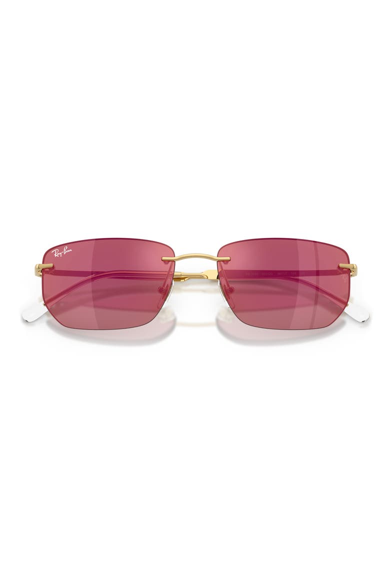 56mm Rimless Irregular Sunglasses, Alternate, color, ARISTA