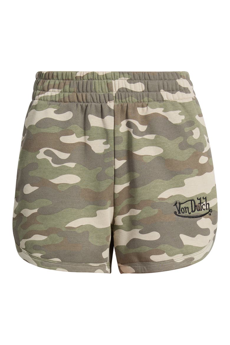 Camo French Terry Dolphin Shorts, Alternate, color, OLIVE NIGHT CAMO