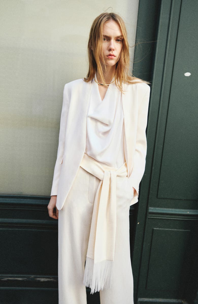 MANGO Belted Straight Leg Pants, Alternate, color,