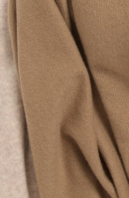 Vince Boiled Cashmere Border Wrap Scarf In Brown